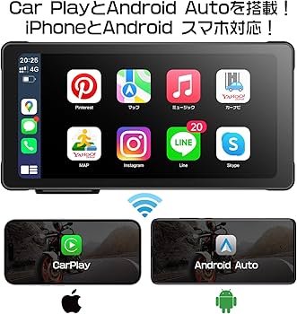 Amazon.co.jp: VVCAR バイクドライブレコーダー Carplay/Android Auto