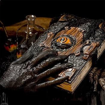 Amazon.co.jp: cenryusa 呪いの目 呪文本 像 ホーカス ポーカス スペル