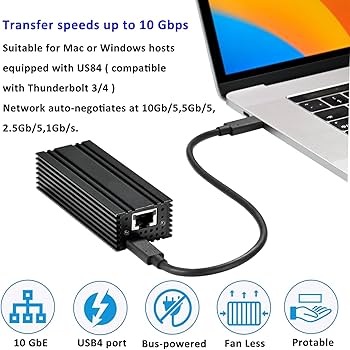 Amazon.com: USB 4.0 Type-C 10G Ethernet Adapter, for High-Speed