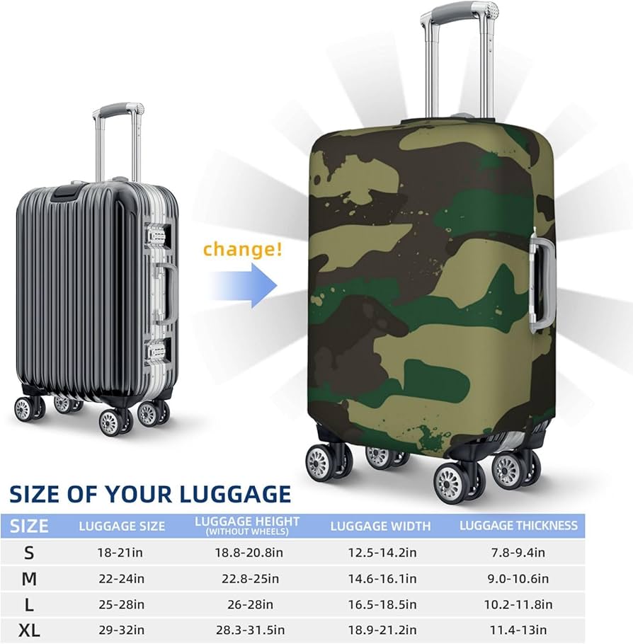 Amazon.co.jp: スーツケースカバー 迷彩柄 カモフラージュ キャリー