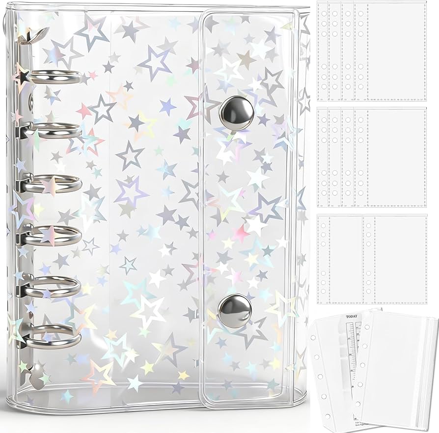 しおり 20個 A7バインダー ＋ ミニシール帳 クリアファイル 10枚付