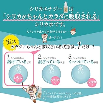 Amazon.co.jp: シリカエナジー 50ml 3本セット 原液 シリカ水 高濃度