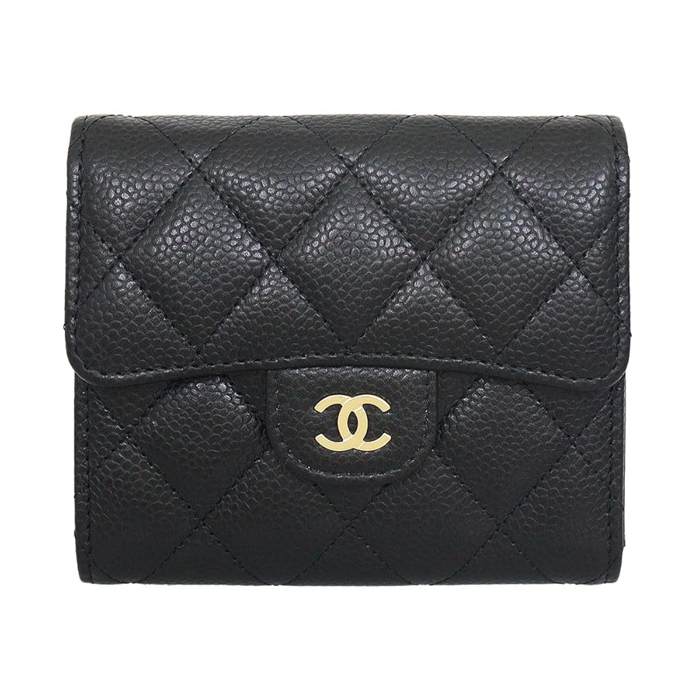 ❤️CHANEL 二つ折り財布 ブラック レザー 【公式通販】