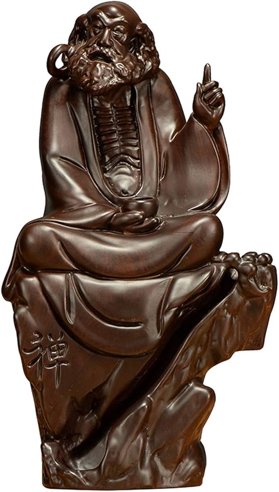 Amazon｜達磨大師坐像 高級天然木彫り達磨像 木製仏像 神像 仏教美術品