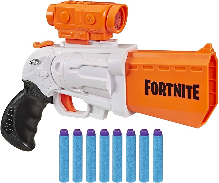 Amazon.com: Nerf Fortnite SR Blaster - 4-Dart Hammer Action