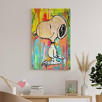 Amazon.co.jp: スヌーピーの絵画 Snoopy 印刷 ポスター キャンバス
