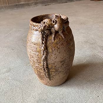 Amazon.co.jp: 備前焼 備中茂平窯 奥下利一 花瓶 花器 壺 タコ 蛸壺