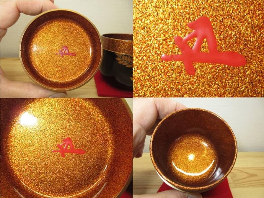 送料込【逢絢亭】茶道具 中棗 輪島塗 銀杏蒔絵 溜塗 木製 喜三誠志 共