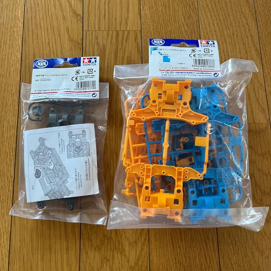 Amazon.co.jp: タミヤ MSカラーシャーシセット ライトブルー オレンジ