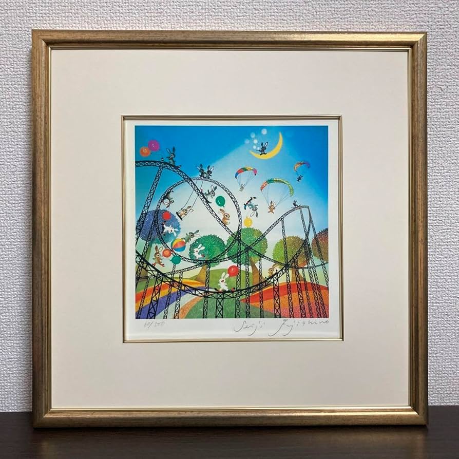 美品✨】藤城清治「春のデュエット」レフグラフ 直筆サイン入 版画 68