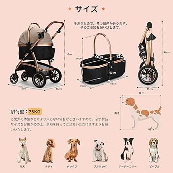 Amazon.co.jp: SKISOPGO ペットカート 分離型 犬用ベビーカー いぬ用