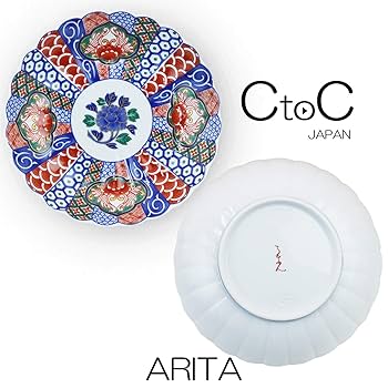 伊万里 丸にミツ柏鶉紋皿一対 山之内家 伊万里 丸にミツ柏鶉紋皿一対