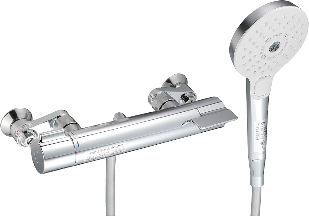 TOTO 壁付サーモスタット混合水栓 シャワーヘッド付き