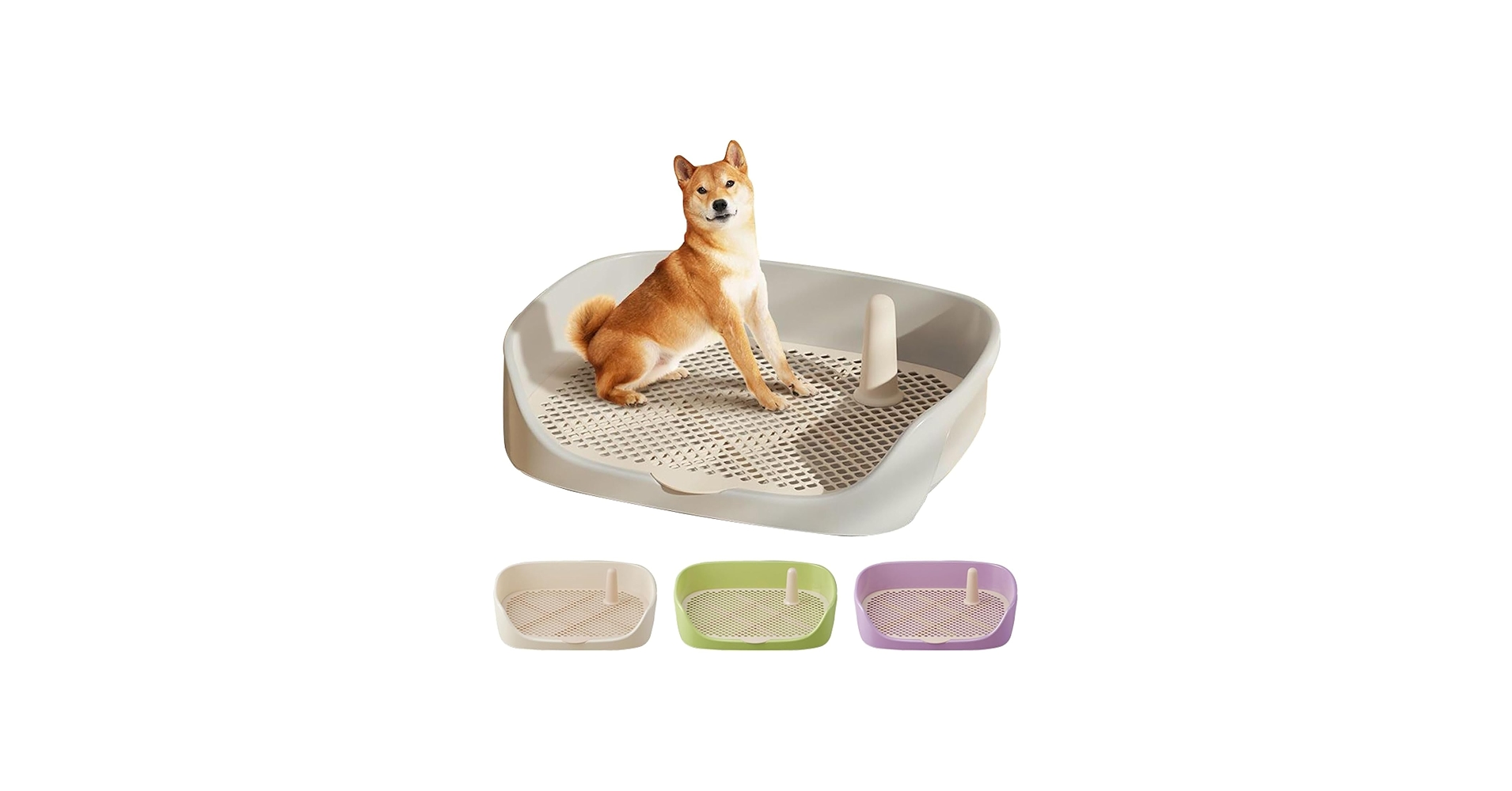 Amazon | 犬 トイレ ワイド 防止壁プレート 犬 トイレトレー 柱付き