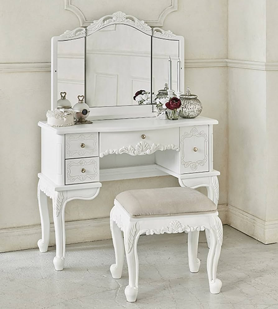 Amazon｜ヴィオレッタシリーズ ドレッサーセット アンティークホワイト