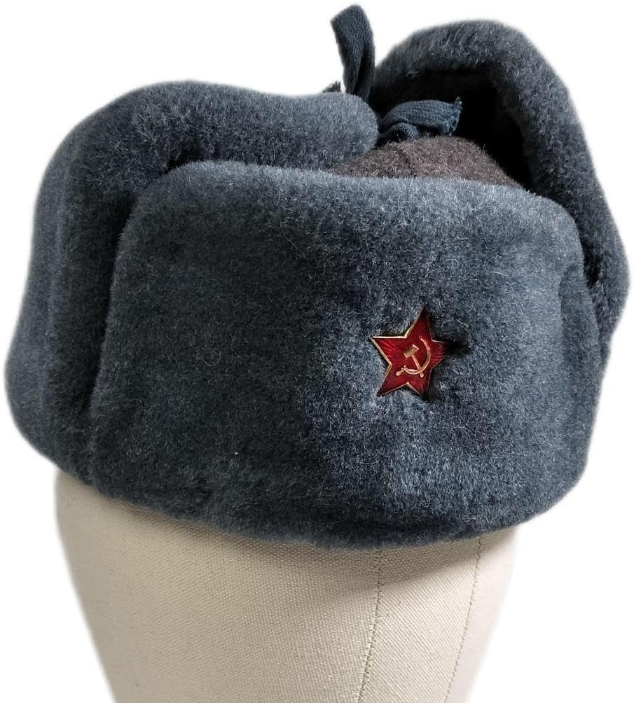 ロシア軍 実物 Военторг製 防寒帽 ウシャンカ 帽章付き 58cm ロシア