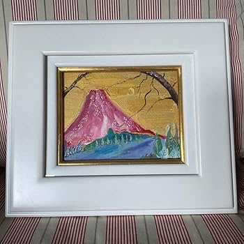 絵画 油絵 赤富士 Y.NAKA サイン有り 絵画 油絵 赤富士 Y.NAKA サイン有り