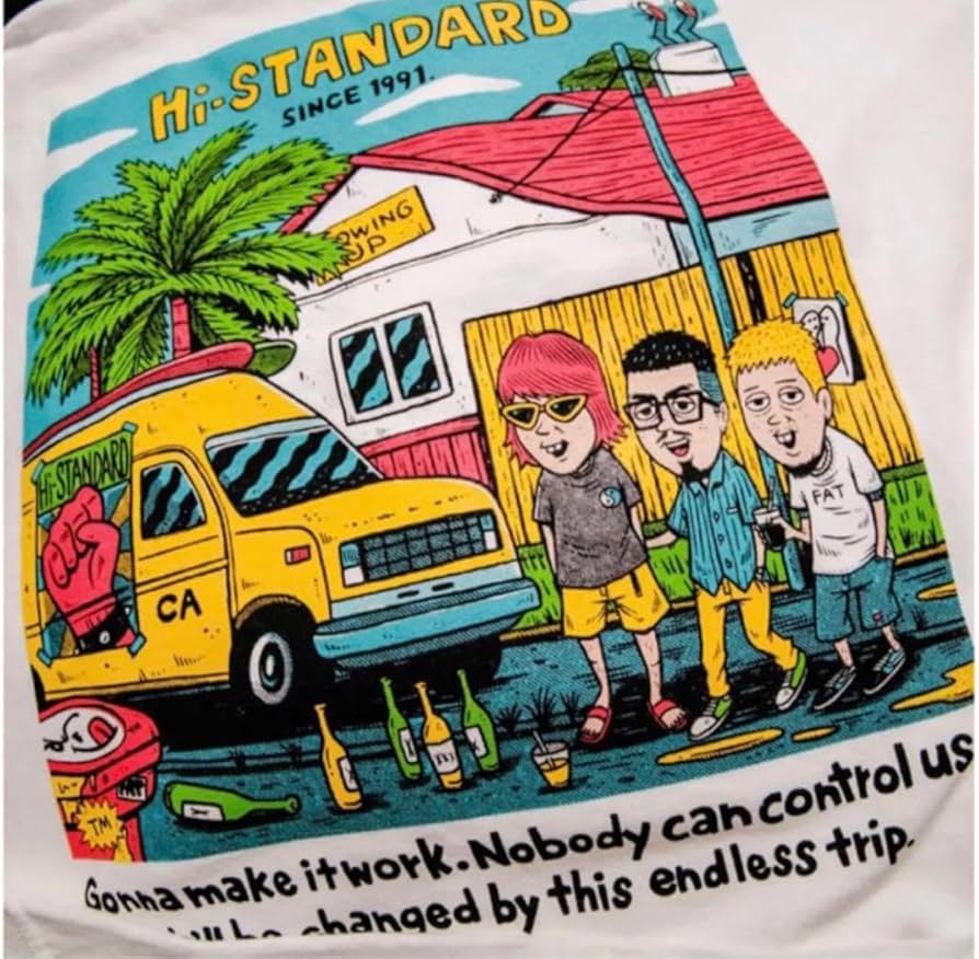 ハイスタ Tシャツ Hi-Standard FAT LOGO T-shirt Lサイズ グリーン