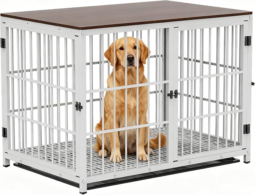 Amazon.co.jp: BingoPaw 大型犬用ケージ 屋根付き 木製 室内 連結 丈夫