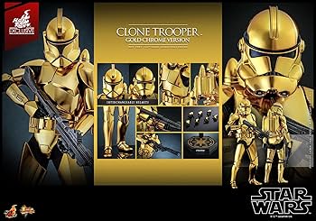 Amazon.com: Hot Toys Clone Trooper (Gold Chrome Version) MMP Fully