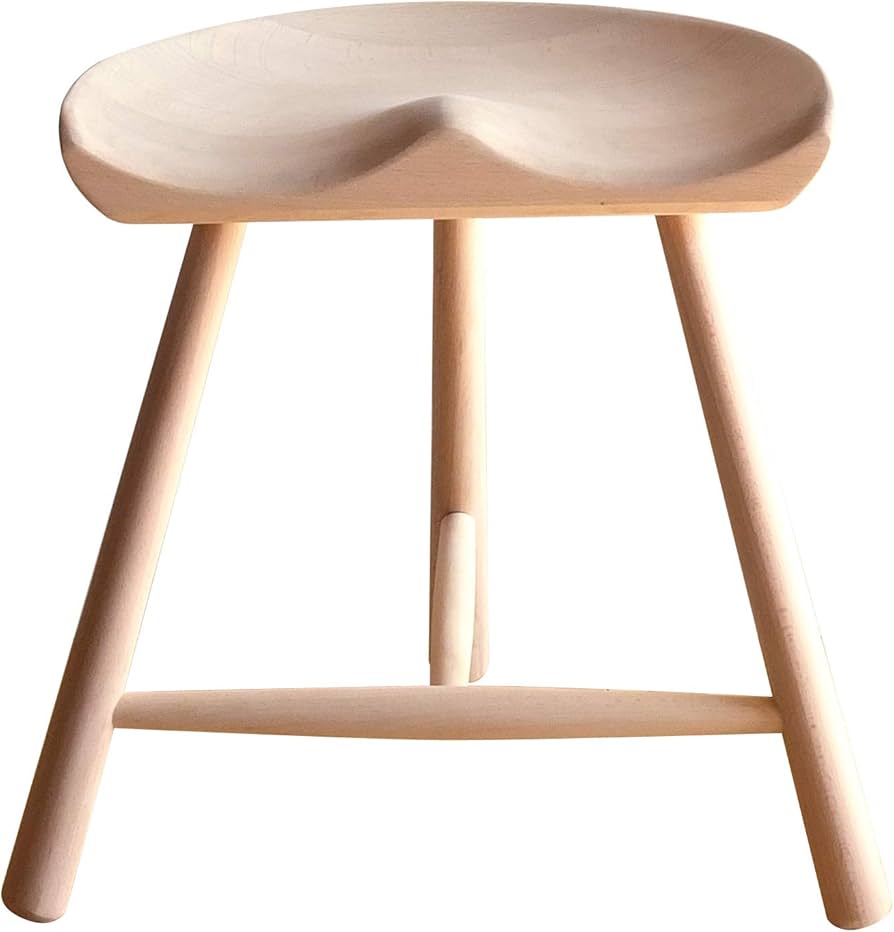 Amazon｜North Orange 木製 スツール 3本脚 椅子 ダイニング 高さ42cm