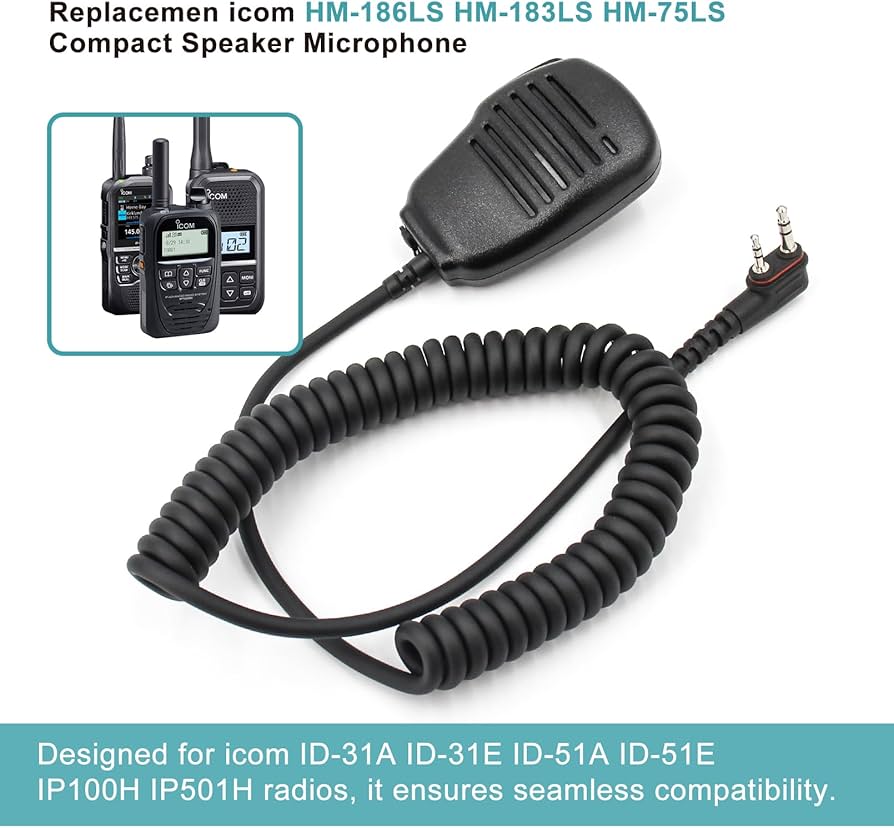 Amazon | Hm-186ls 小型スピーカーマイク icom ID-31A ID-51A ID-52A