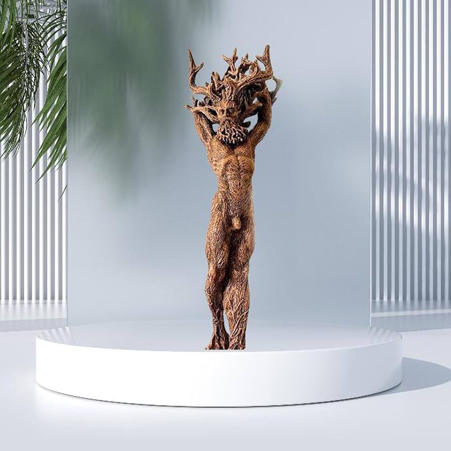 Amazon.co.jp: Eojmvxar 木の人々の像、木の男性と木の女性の像、男性