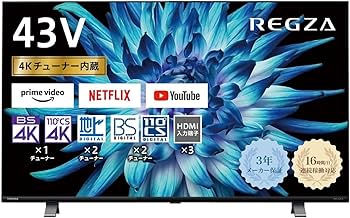 23年製REGZA43インチ 4K液晶TV4Kチューナー内蔵43Z670L ‎ Amazon.co.jp