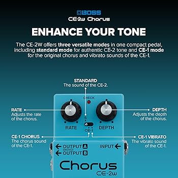 Amazon.com: BOSS CE-2W Chorus | Premium Waza Craft Guitar Effect