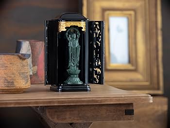 Amazon｜仏像 地蔵菩薩 10.5cm(青銅色) 3号PC厨子入り＿『安産祈願