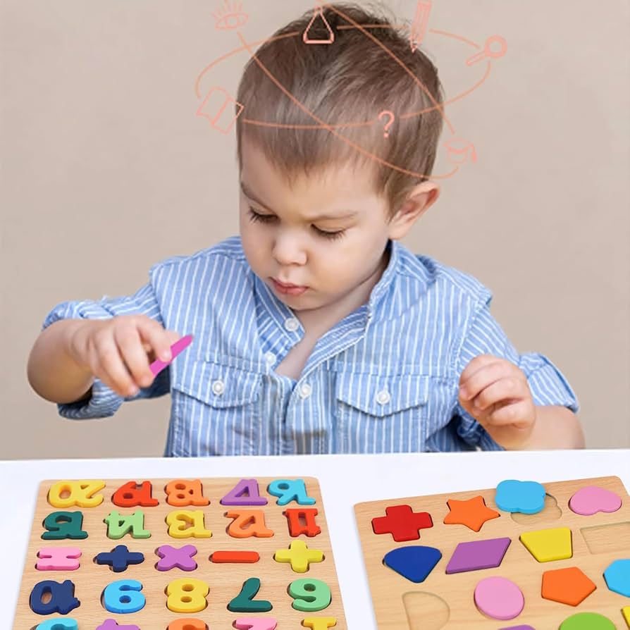 Amazon.com: Attmu Wooden Puzzles for Toddlers, 3 Pcs Alphabet