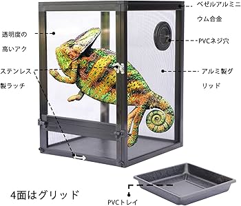 Amazon | 爬虫類飼育メッシュケージ、カメレオンボックス、の無脊椎
