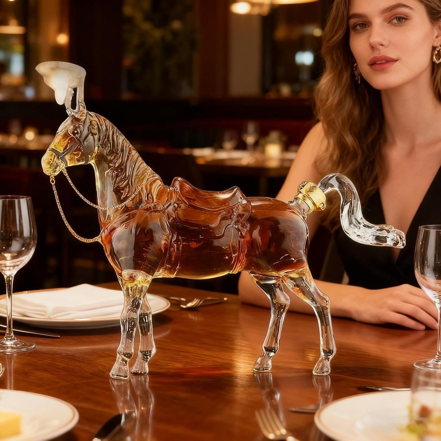 Blended Whisky 馬の形状ボトル ウィスキーボトル - 透明な馬の形の