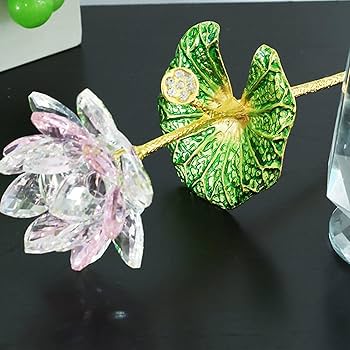 Amazon.co.jp: k9クリスタル 水晶置物 蓮の花 ガラスフラワー 枯れない