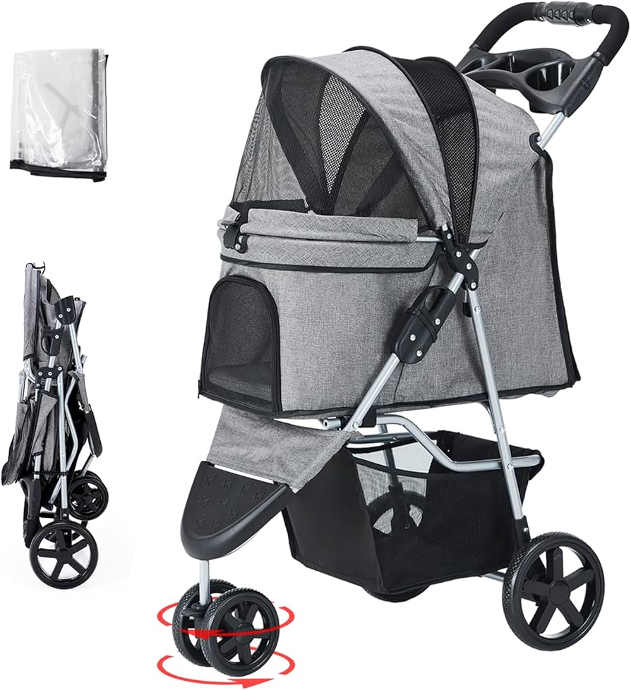 Amazon.co.jp: wangmao ペットカート 折りたたみ 3輪 犬用ベビーカー