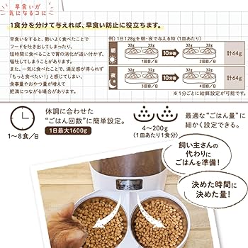 Amazon | ドギーマン なかよく食べる 自動給餌食器 ツイン