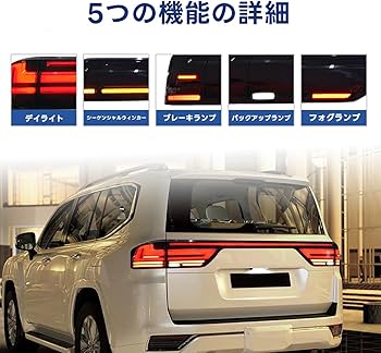 Amazon | HCMOTIONZ ランクル ランドクルーザー 300系 テールランプ ZX