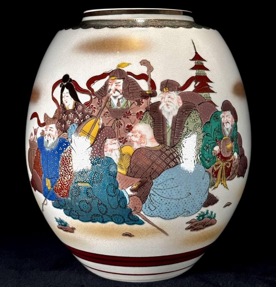 M57】大日本九谷 久馬画 獅子 花鳥 赤絵 香壷 一対 九谷焼 香壺 沈香