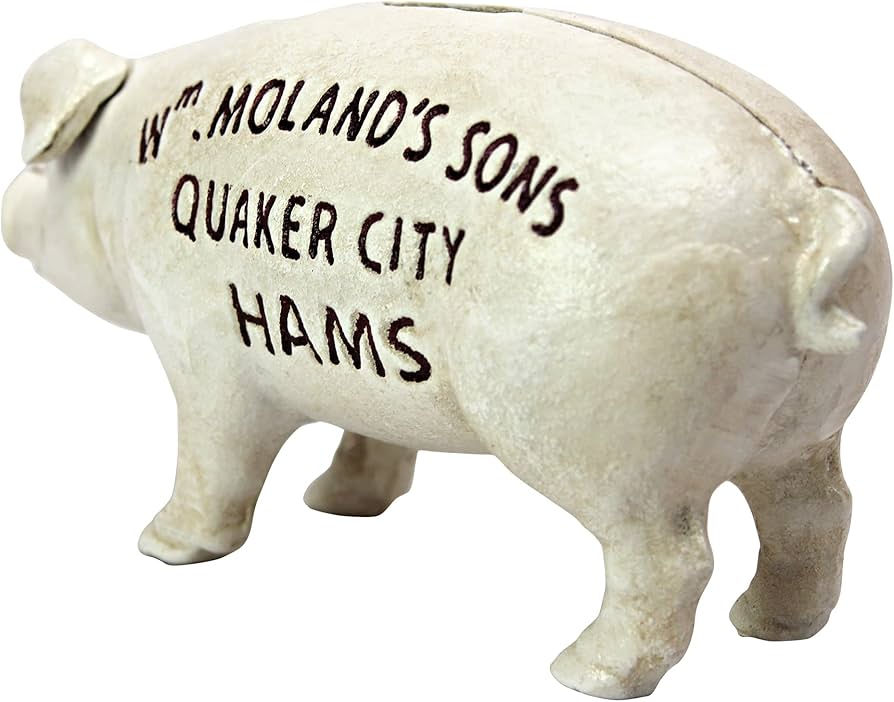 Amazon.co.jp: Quaker City Hams Pig Still Action die-Cast Iron Coin