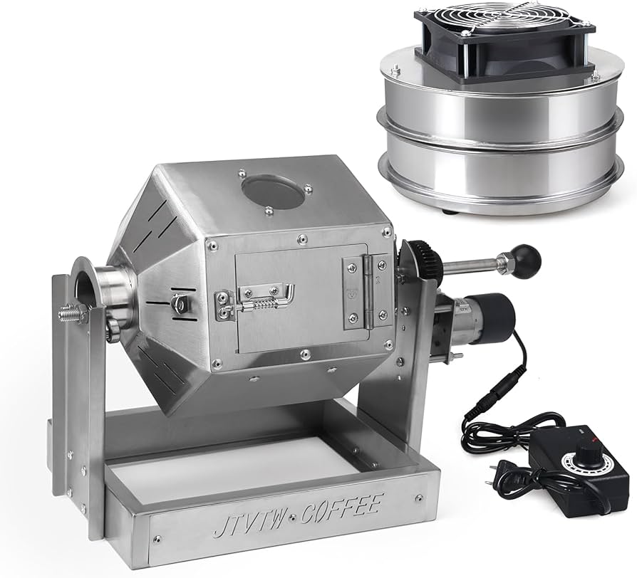 Amazon | JTVTW 電動焙煎機 3.8Lコーヒー豆焙煎機焙煎冷却機付き 直火