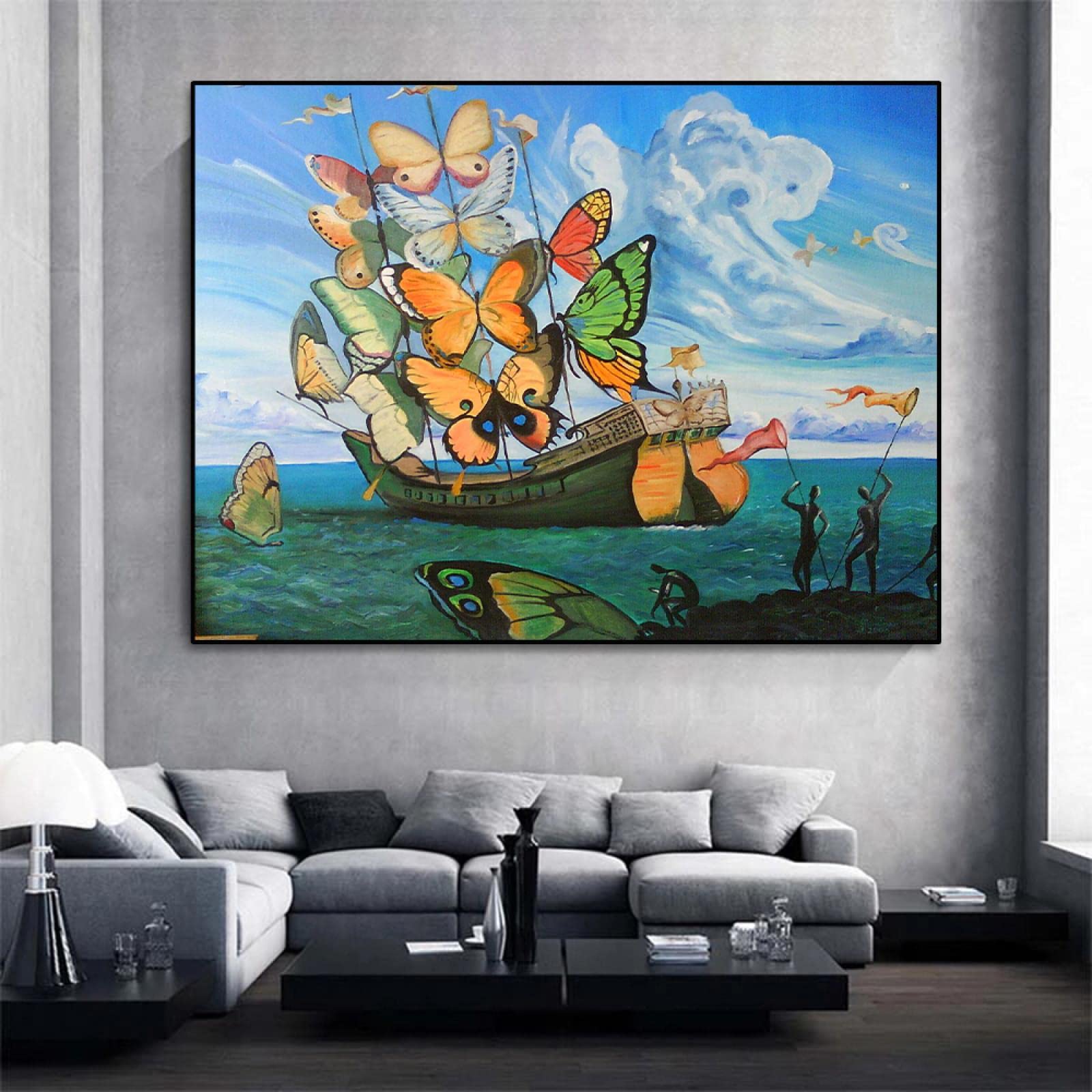 額縁付き】 A2 ポスター サルバドール・ダリ 蝶 額縁付き】 A2