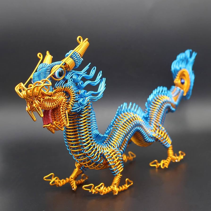 Amazon.co.jp: 中国のドラゴンの置物、DIY手作りのドラゴンモデル