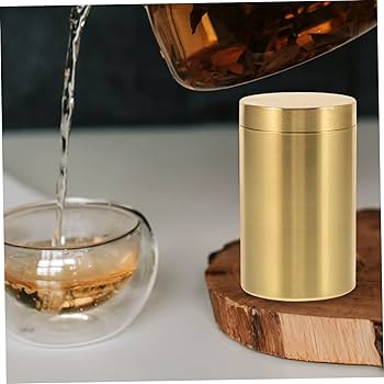 Amazon｜MOLUCKFU 真鍮製ティーキャディー 密封保存瓶 食品保存容器
