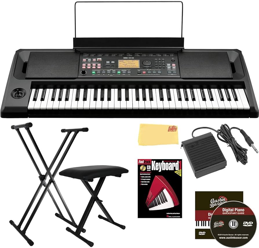 Amazon.com: Korg EK-50 Entertainer Keyboard Bundle with Adjustable