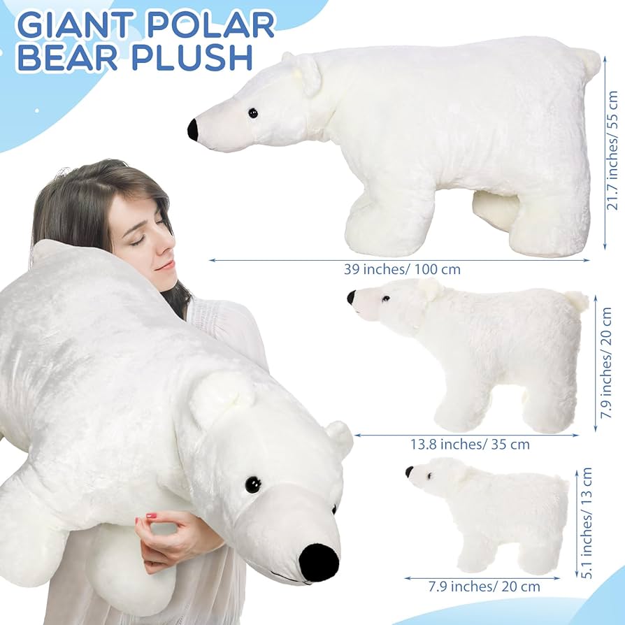 Amazon.co.jp: Libima 3個 ジャンボホッキョクグマぬいぐるみ