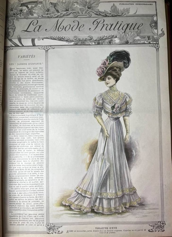 Amazon.co.jp: フランス アンティーク ファッション 雑誌 1907年 La