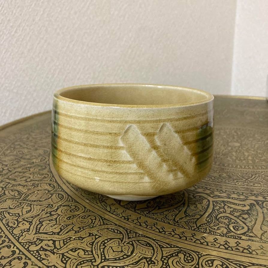 Amazon.co.jp: 黄瀬戸 抹茶茶碗 茶盌 瀬戸焼 茶道具 検 織部 美濃焼