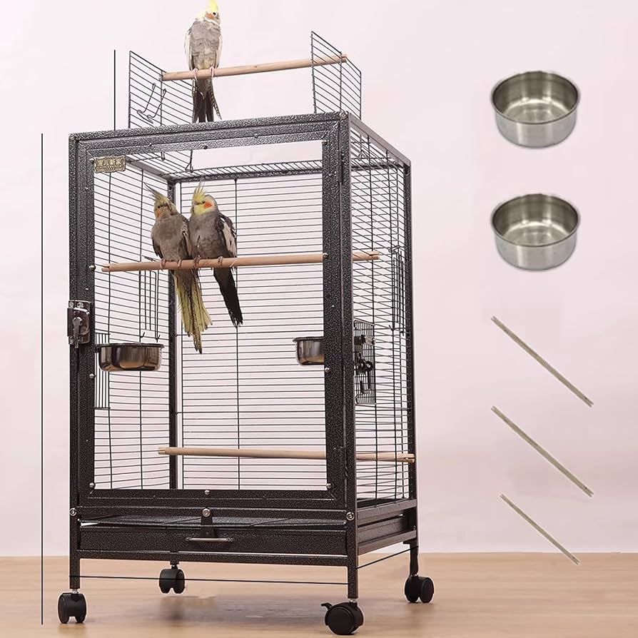 Amazon | Puhang 鳥かご 鳥ケージ 45*45*77cmインコ 大きいケージ 豪華