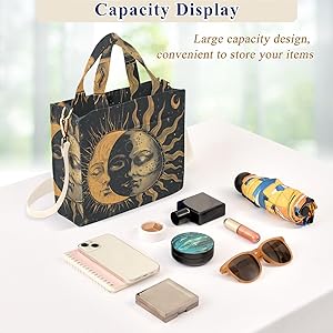 Amazon.com: Sun & Moon Face Tote Bag for Women Large Capacity