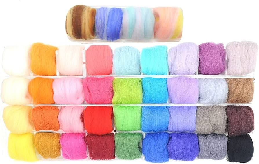 Amazon | 楽MoMo 羊毛フェルト 40色 セット 手芸 ハンドクラフト DIY